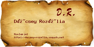 Décsey Rozália névjegykártya