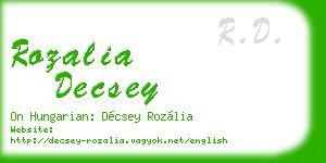 rozalia decsey business card